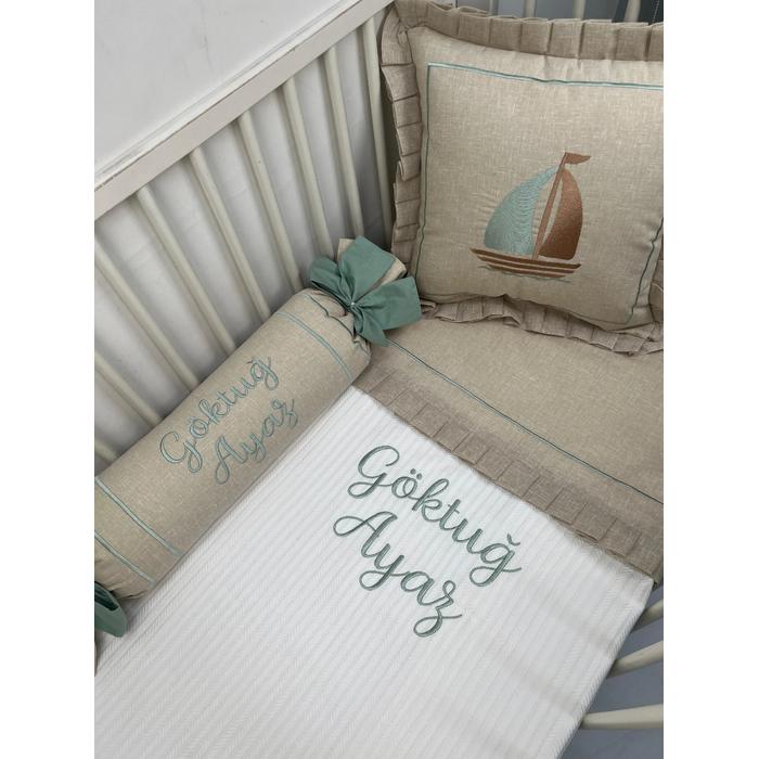 Pike takımı 5 parça beyaz örgü pike - isviçre keteni