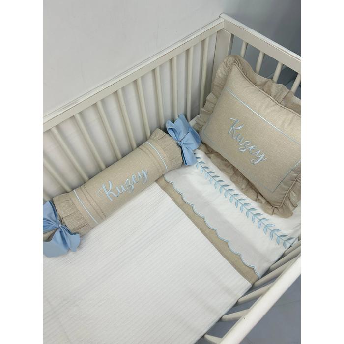 Pike takımı 5 parça beyaz örgü pike - isviçre keteni 2