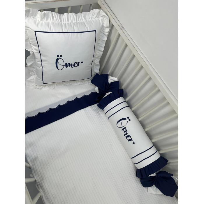 Pike takımı 5 parça beyaz örgü pike - beyaz poplin 7