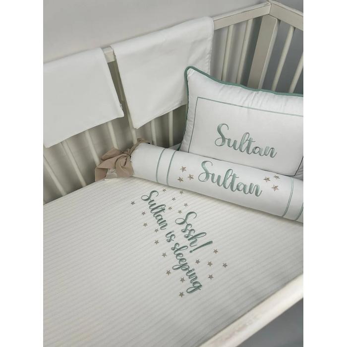 Pike takımı 5 parça beyaz örgü pike - beyaz poplin 6