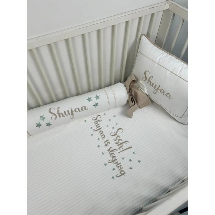 Pike takımı 5 parça beyaz örgü pike - beyaz poplin 2