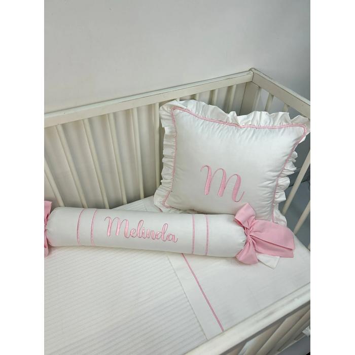 Pike takımı 5 parça beyaz örgü pike - beyaz poplin 4