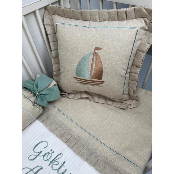 Pike takımı 5 parça beyaz örgü pike - isviçre keteni