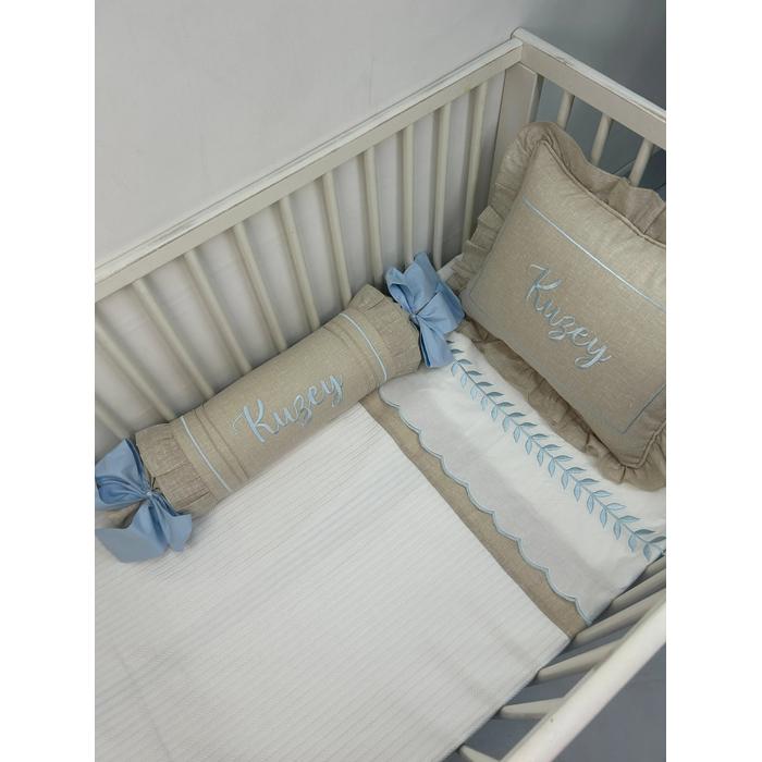 Pike takımı 5 parça beyaz örgü pike - isviçre keteni 2