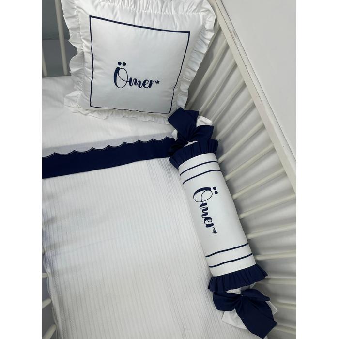 Pike takımı 5 parça beyaz örgü pike - beyaz poplin 7