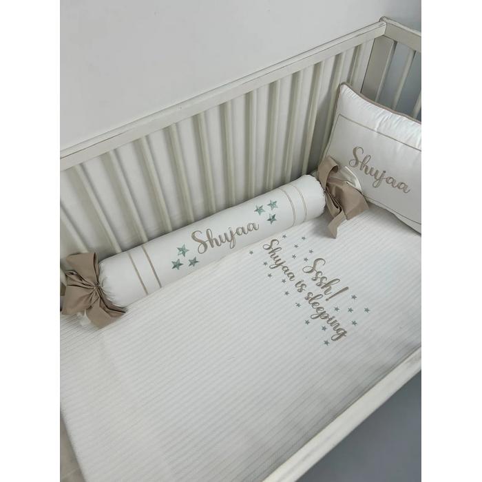 Pike takımı 5 parça beyaz örgü pike - beyaz poplin 2