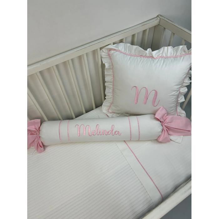 Pike takımı 5 parça beyaz örgü pike - beyaz poplin 4