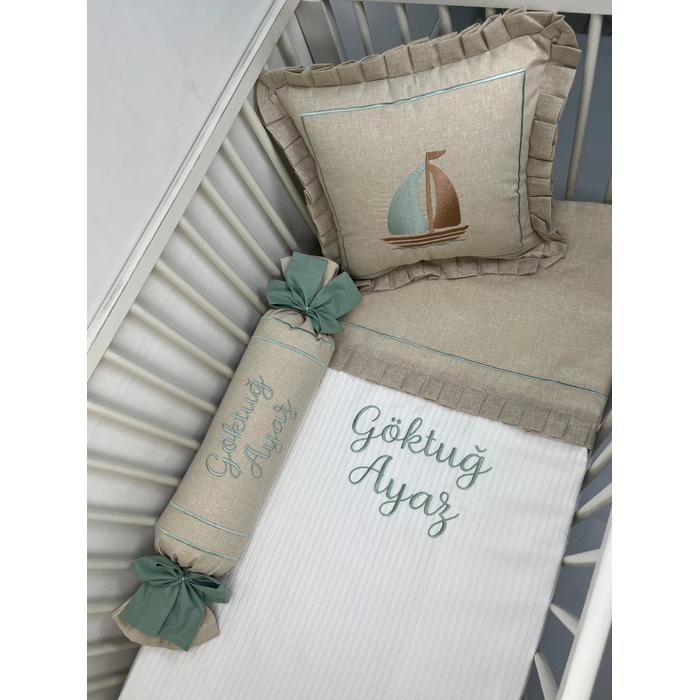 Pike takımı 5 parça beyaz örgü pike - isviçre keteni