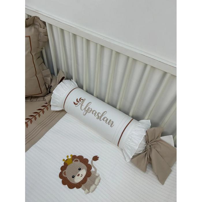 Pike takımı 5 parça beyaz örgü pike - bej poplin 4 