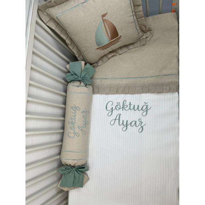 Pike takımı 5 parça beyaz örgü pike - isviçre keteni