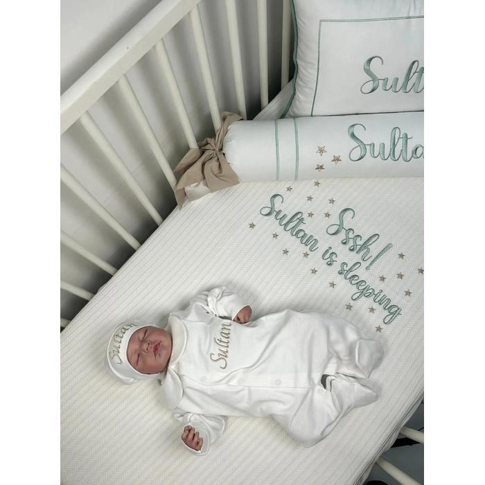 Pike takımı 5 parça beyaz örgü pike - beyaz poplin 6