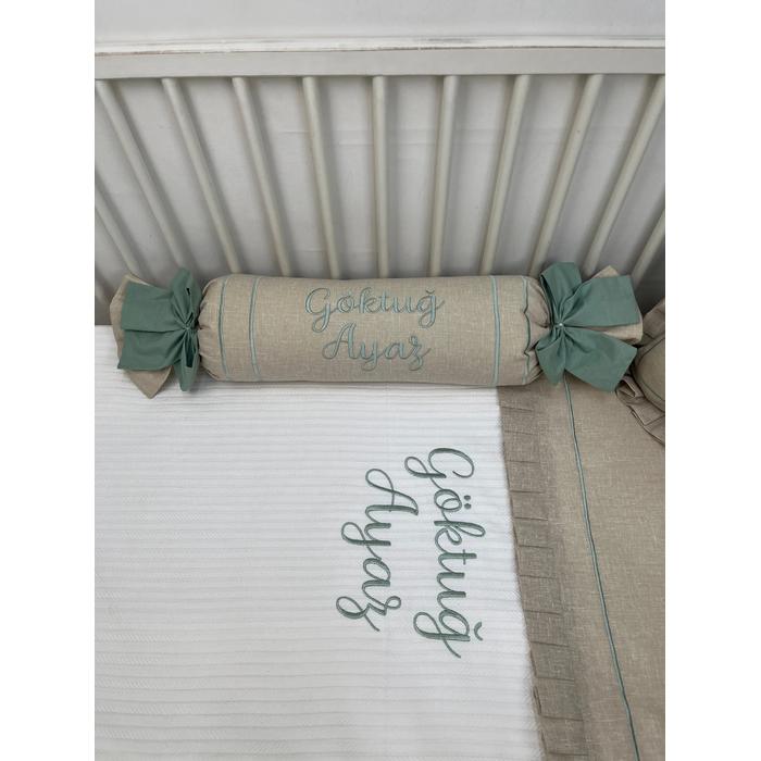 Pike takımı 5 parça beyaz örgü pike - isviçre keteni