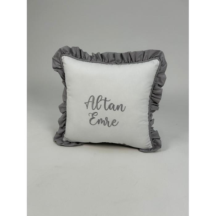 Pike takımı 5 parça beyaz waffle pike - gri poplin 2