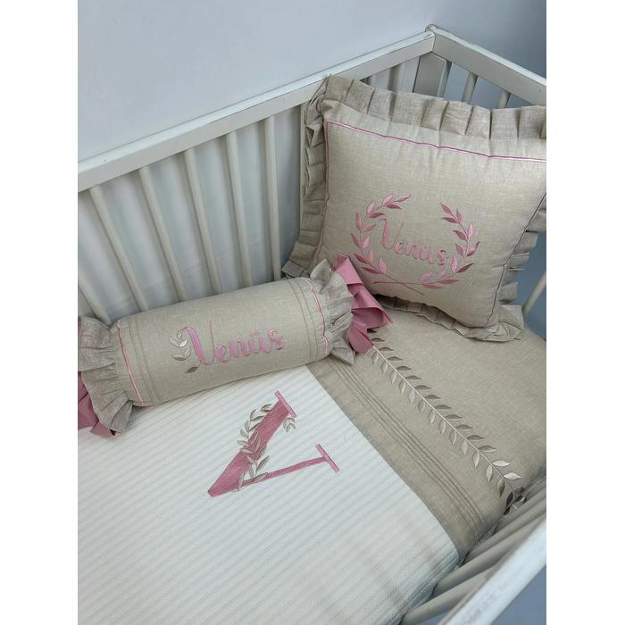 Pike takımı 5 parça krem örgü pike - isviçre keteni 