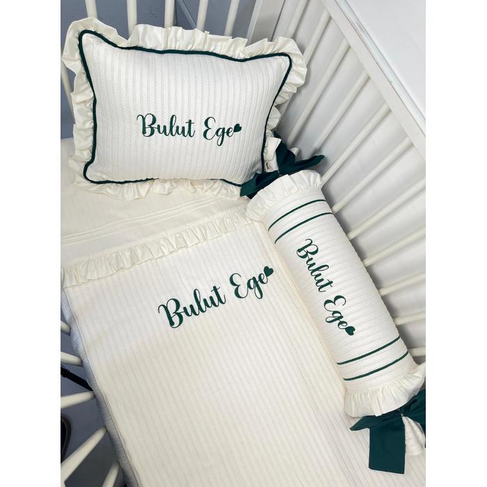 Pike takımı 5 parça krem örgü pike - krem poplin 8