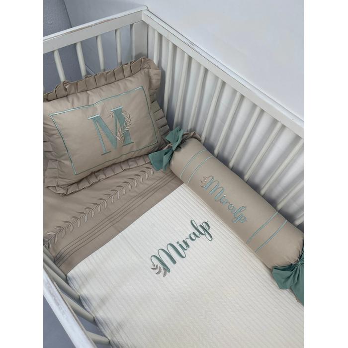 Pike takımı 5 parça krem örgü pike - bej poplin 6