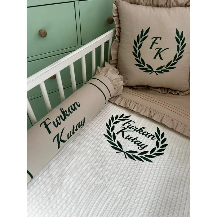 Pike takımı 5 parça krem örgü pike - bej poplin 2