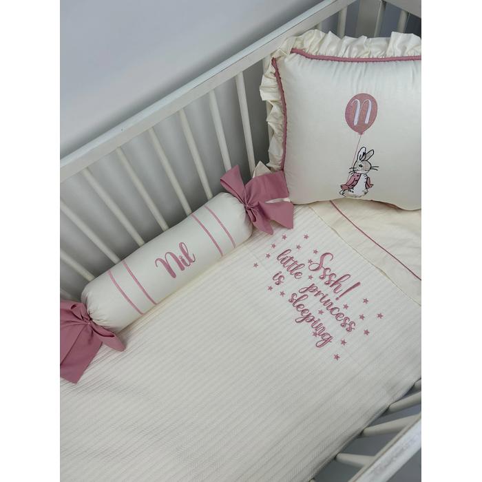 Pike takımı 5 parça krem örgü pike - krem poplin 7