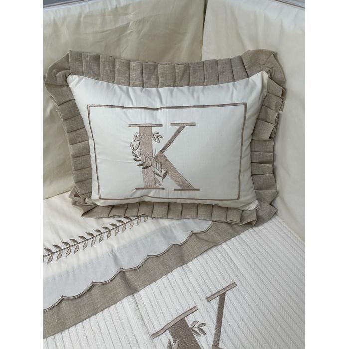 Pike takımı 5 parça krem örgü pike - bej isviçre keteni 24