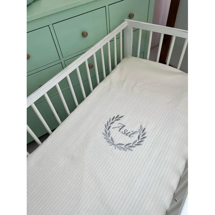 Pike takımı 5 parça krem örgü pike - krem poplin 2