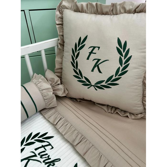 Pike takımı 5 parça krem örgü pike - bej poplin 2