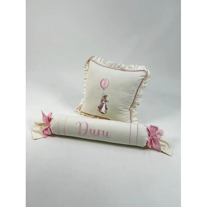 Pike takımı 5 parça krem örgü pike - krem poplin 3