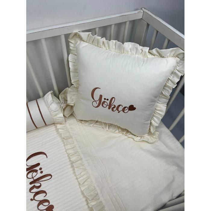 Pike takımı 5 parça krem örgü pike - krem poplin 6