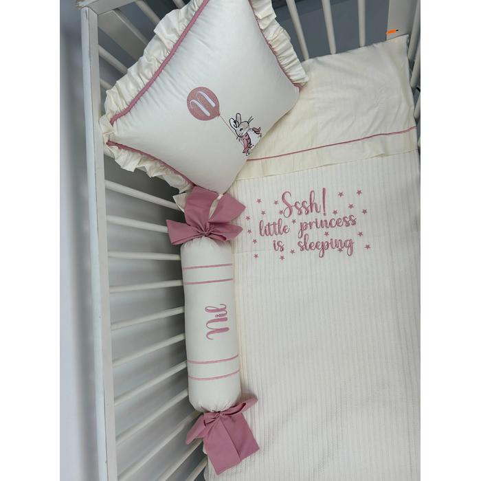 Pike takımı 5 parça krem örgü pike - krem poplin 7