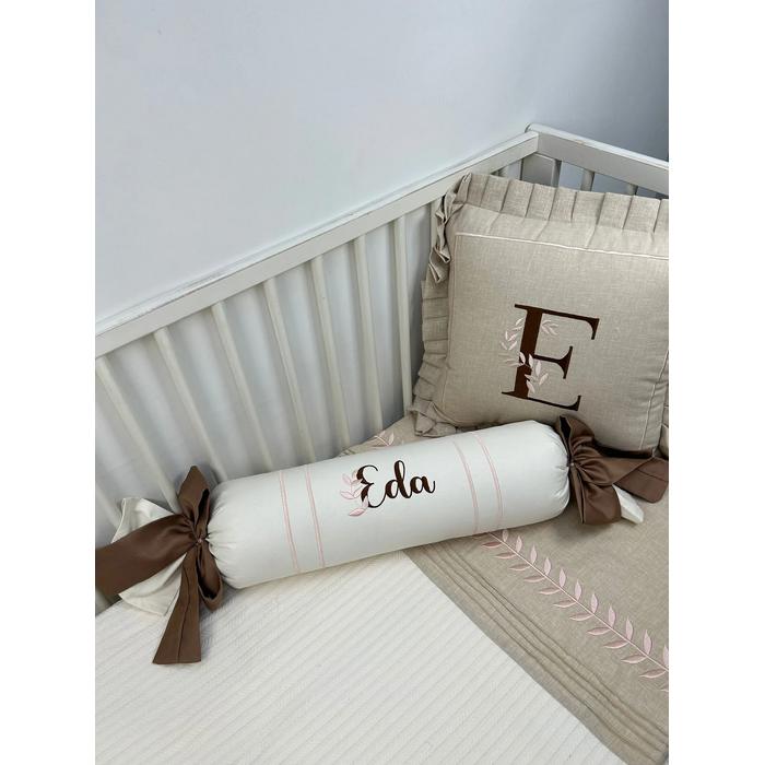 Pike takımı 5 parça krem örgü pike - bej isviçre keteni 17