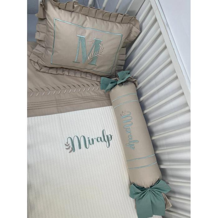 Pike takımı 5 parça krem örgü pike - bej poplin 6