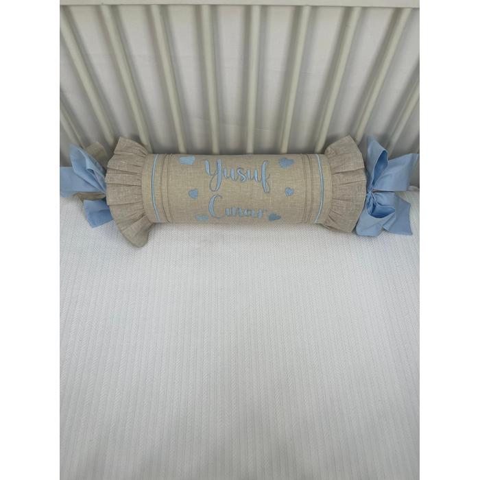 Pike takımı 5 parça krem örgü pike - bej isviçre keteni 20