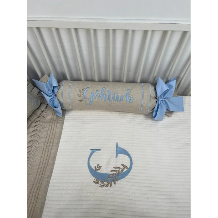 Pike takımı 5 parça krem örgü pike - bej isviçre keteni 22