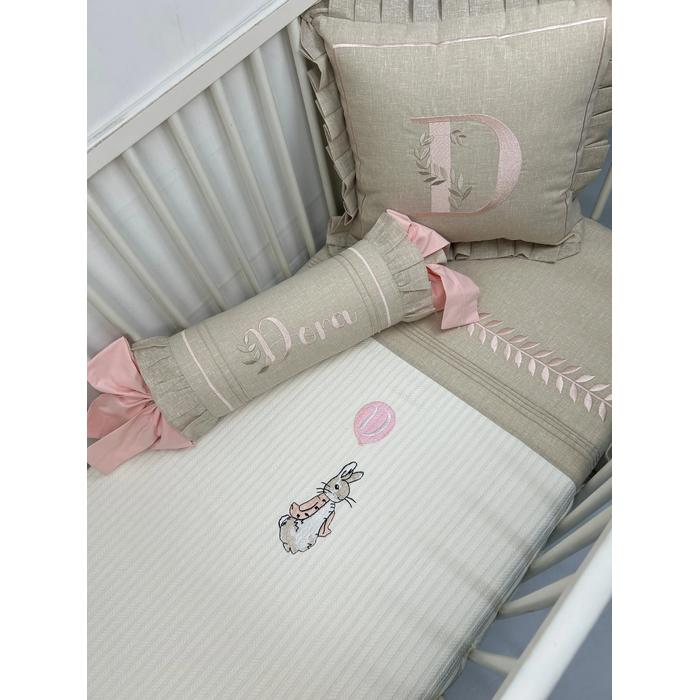 Pike takımı 5 parça krem örgü pike - isviçre keteni 3