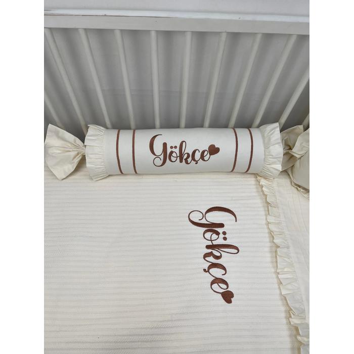 Pike takımı 5 parça krem örgü pike - krem poplin 6