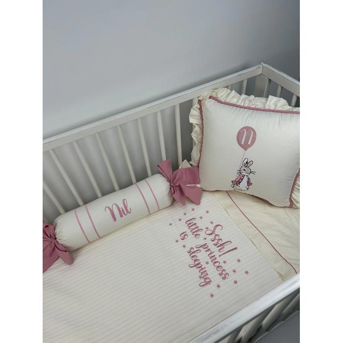 Pike takımı 5 parça krem örgü pike - krem poplin 7