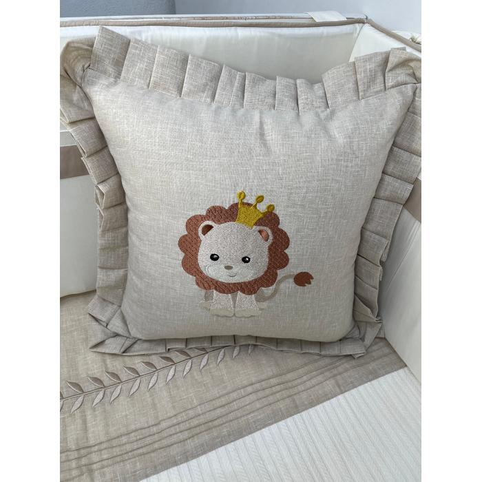 Pike takımı 5 parça krem örgü pike - bej isviçre keteni 18