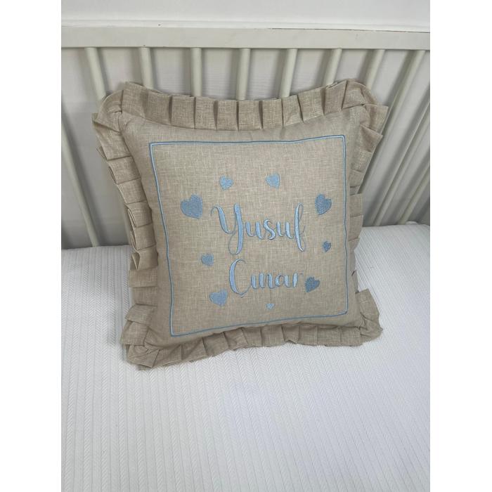 Pike takımı 5 parça krem örgü pike - bej isviçre keteni 20