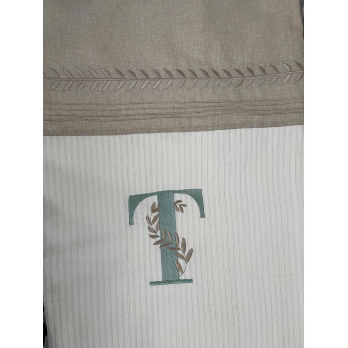 Pike takımı 5 parça krem örgü pike - bej isviçre keteni 21