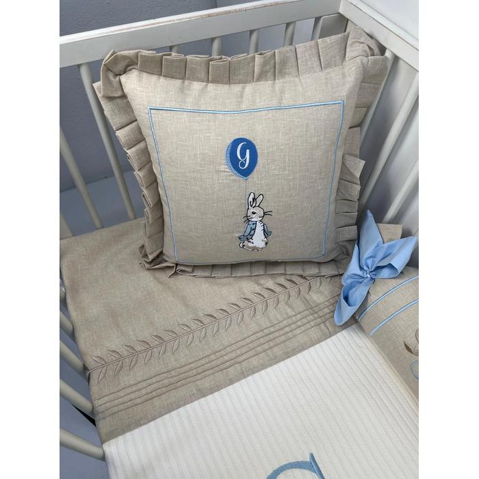 Pike takımı 5 parça krem örgü pike - bej isviçre keteni 22