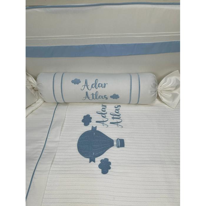 Pike takımı 5 parça beyaz örgü pike - beyaz poplin 8