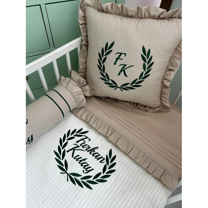 Pike takımı 5 parça krem örgü pike - bej poplin 2