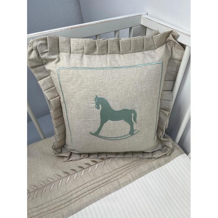 Pike takımı 5 parça krem örgü pike - bej isviçre keteni 21