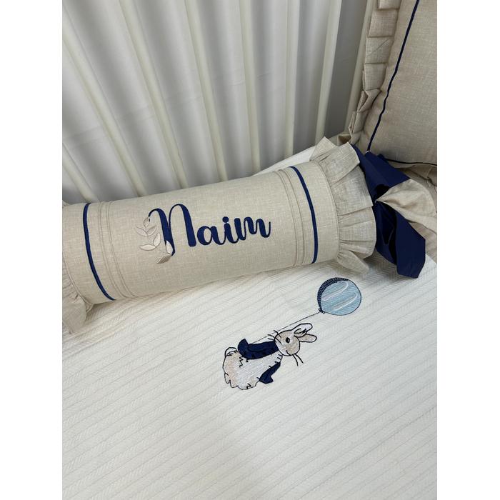 Pike takımı 5 parça krem örgü pike - bej isviçre keteni 7