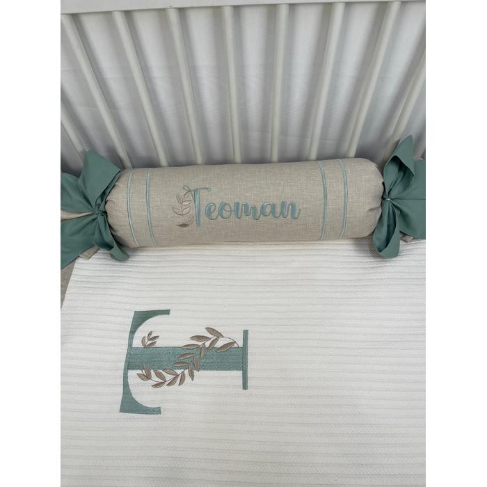 Pike takımı 5 parça krem örgü pike - bej isviçre keteni 21