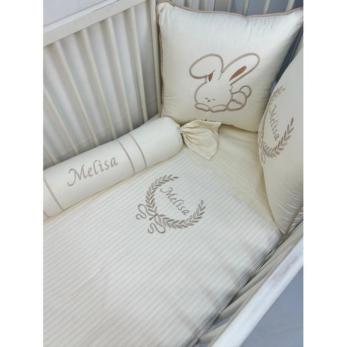 Pike takımı 6 parça krem örgü pike - krem poplin 3