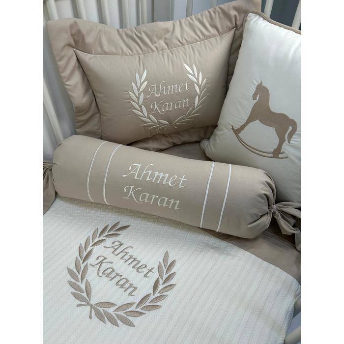 Pike takımı 6 parça krem örgü pike - bej poplin 2