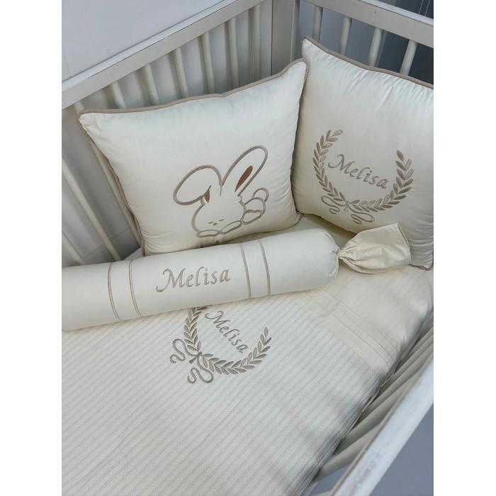 Pike takımı 6 parça krem örgü pike - krem poplin 3