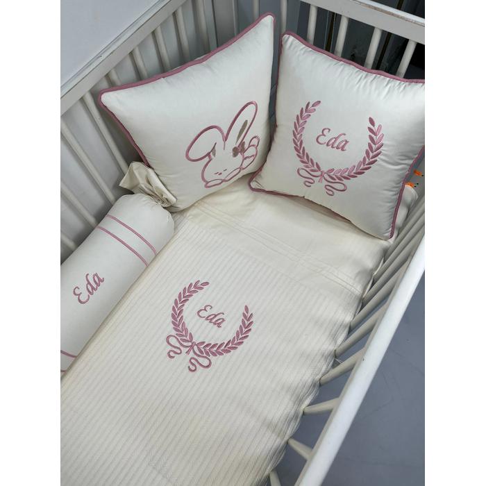 Pike takımı 6 parça krem örgü pike - krem poplin 4