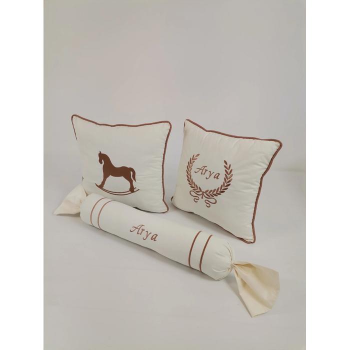 Pike takımı 6 parça krem örgü pike - krem poplin