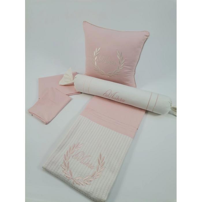 Pike takımı krem örgü pike - somon poplin 2